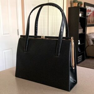 AM&A’s Vintage Framed Handbag Purse Black Made In England